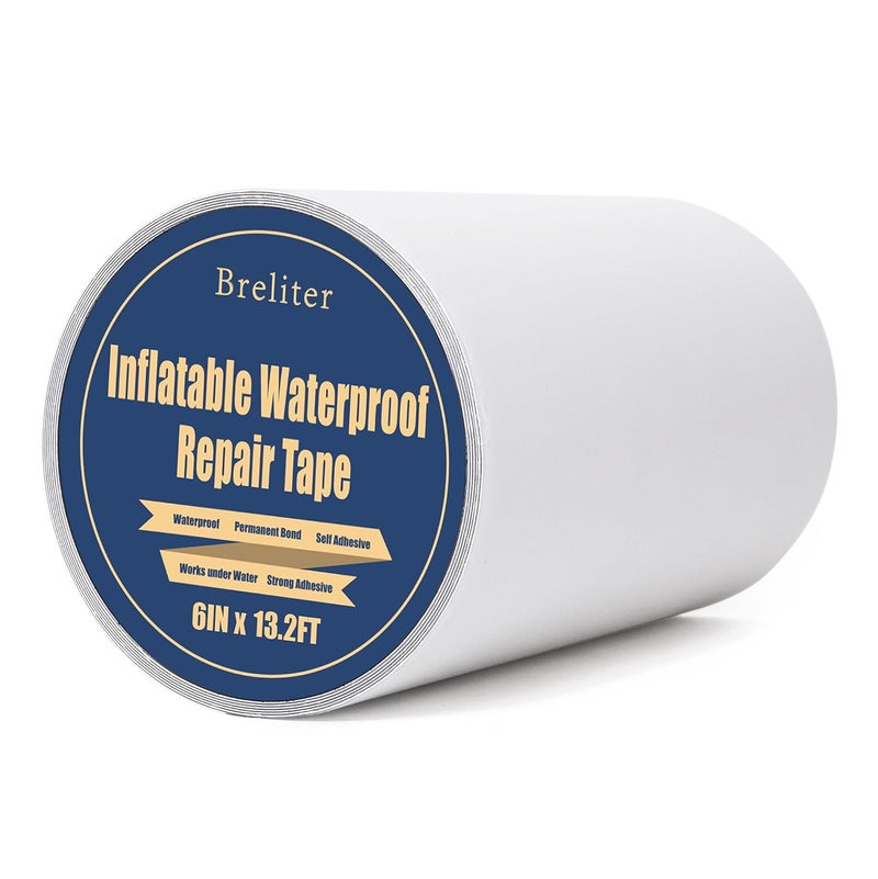 Breliter Inflatable Waterproof Repair Tape - Waterproof TPU Patch Repair Kit, Sealing Repair Tape for Air Mattress, Bounce House, Inflatable Toys, Tent, Swimming Ring, Heavy Duty - 6in x 13.2ft - Image 1